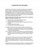 La aparición de la psicología