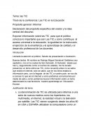 Declaración del propósito específico del orador y la idea central del discurso: