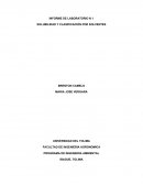 INFORME DE LABORATORIO SOLUBILIDAD Y CLASIFICACIÓN POR SOLVENTES