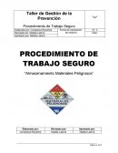 PROCEDIMIENTO DE TRABAJO SEGURO “Almacenamiento Materiales Peligrosos”