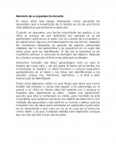 Memoria de mi experiencia docente