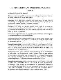 PSICOTERAPIA DE GRUPO, PRINCIPIOS BASICOS Y APLICACIONES. Página 1