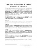 MODELO DE CONTRATO DE ARRENDAMIENTO DE VEHICULO