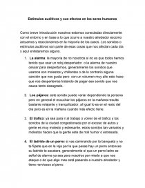 Estímulos auditivos. Página 1