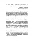 ANALISIS DEL ARTÍCULO: INFLUENCIA DEL CAPITAL DE MARCA EN EL POSICIONAMIENTO VERDE DE LAS ORGANIZACIONES.
