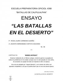 Ensayo sobre las batallas en el desierto - Ensayos - CachorroCor Ensayo sobre las batallas en el desierto - Ensayos - CachorroCor