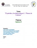 El petróleo y los hidrocarburos y átomo de carbono