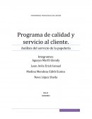 Programa de calidad y servicio al cliente. Análisis del servicio de la papelería