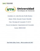 Tarea de investigación, Comportamiento del Consumidor