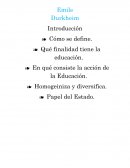 Emile Durkheim. Definiciones de Educación