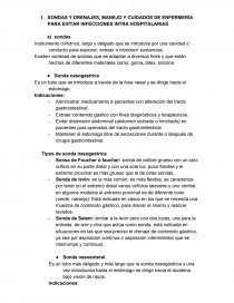 SONDAS Y DRENAJES, MANEJO Y CUIDADOS DE ENFERMERÍA PARA EVITAR INFECCIONES INTRA HOSPITALARIAS. Página 1