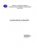LA SOCIOLOGIA DE LA EDUCACION La Educación a la Luz de Diferentes Actores