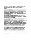 CALIDAD Y CUIDADO EN LA SALUD