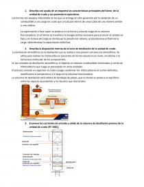 Describa con ayuda de un esquema las características principales del horno de la unidad de crudo y sus parámetros operativos. Página 1