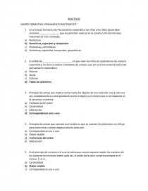 REACTIVOS CAMPO FORMATIVO: PENSAMIENTO MATEMÁTICO. Página 1