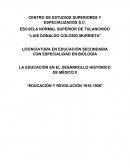 LA EDUCACIÓN EN EL DESARROLLO HISTORICO DE MÉXICO II