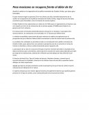 Peso mexicano se recupera frente al dólar de EU