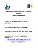 TEMA: LA FUNCIÓN SOCIALIZADORA DE LA ESCUELA.