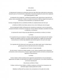 Ciclo celular Reproducción celular. Página 1