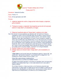 Trabajar en equipo y responder las preguntas que nos dio la licenciada sobre el “carpe diem” y lo abundante y lo fugaz.. Página 1