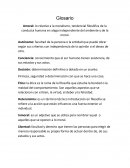 Doctrinas eticas. Glosario