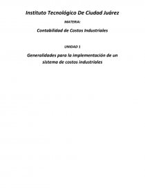 Generalidades Para La Implantación De Un Sistema De Costos Industriales PDF - Descargar