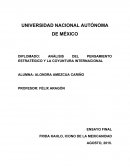 DIPLOMADO: ANÁLISIS DEL PENSAMIENTO ESTRATÉGICO Y LA COYUNTURA INTERNACIONAL