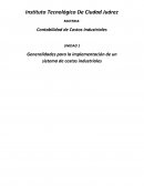Generalidades para la implementación de un sistema de costos industriales