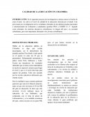 CALIDAD DE LA EDUCACIÓN EN COLOMBIA