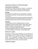 Los Factores que influyen en la eficacia de un grupo