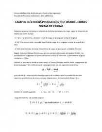 CAMPOS ELÉCTRICOS PRODUCIDOS POR DISTRIBUCIONES FINITAS DE CARGAS. Página 1