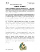 Ensayo de Primero lo primero