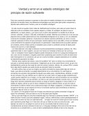 Verdad y error en el estadio ontológico del principio de razón suficiente