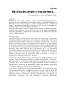 Práctica #3 Destilación simple y fraccionada