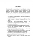 Cuestionario para una investigación del área de Servicios Generales de la Universidad de la Guajira