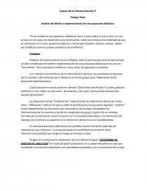 Análisis del diseño e implementación de una propuesta didáctica. Página 1