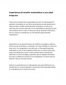 Importancia de enseñar matemáticas a una edad temprana