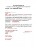 CARTA DE NO APLICACION DEL NOM DE MERCANCIAS DESTINADAS A LA PRESTACION DE SERVICIOS PROFESIONALES