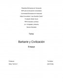 Ensato: Barbarie y civilización