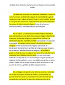 Reseña de Análisis de los derechos humanos en su relación con los estados unidos