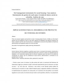 Soil management instruments for social housing: Case analysis. Página 1