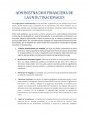 QUE ES LA ADMINISTRACION FINANCIERA DE LAS MULTINACIONALES