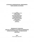 PROGRAMA DE TECNOLOGIA ANALISIS Y DESARROLLO DE SISTEMA DE INFORMACION