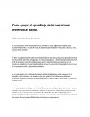 Educacion Como apoyar el aprendizaje de las operaciones matemáticas básicas