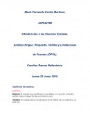 Análisis Origen, Propósito, Validez y Limitaciones de Fuentes (OPVL).