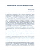 Resumen de la Construccion del Canal de Panama
