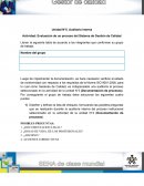 Actividad: Evaluación de un proceso del Sistema de Gestión de Calidad