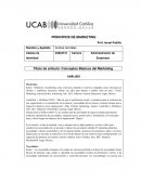 Artículo: Conceptos Básicos del Marketing