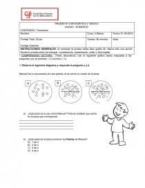 PRUEBA Nº 5 MATEMÁTICA 3° BÁSICO. Página 1