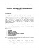 Psicología: Importancia de la observación en el planteamiento de hipótesis.